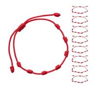 Confezione Da 8 Braccialetti Di Corda Rossa Intrecciati a Mano - Dell'Amicizia In Tessuto, Regolabili Da Donna