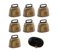 Confezione da 8 campane in rame al pascolo con cavalli di mucca, piccole campane in metallo in ottone, suonate ad alto suono, campanello da appendere, per animali domestici, porte, artigianato(bronzo)