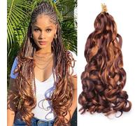 Confezione da 8 capelli ricci francesi, 66 cm, ondulati sciolti, a spirale, all'uncinetto, per donne nere, pre-stirati, con estremità ricce (30,5 cm, 33/30 #)