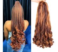 Confezione da 8 capelli ricci francesi da 30,5 cm, ondulati, a spirale, all'uncinetto, per donne nere, pre-stirati, con estremità ricce (30,5 cm, 33/30 #)