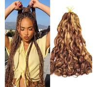 Confezione da 8 capelli ricci francesi da 66 cm, ondulati sciolti, a spirale, all'uncinetto, per donne nere, pre-stirati, con estremità ricce (30,5 cm, 27/33#)