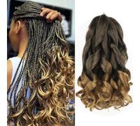 Confezione da 8 capelli ricci francesi da 66 cm, ondulati sciolti, a spirale, all'uncinetto, per donne nere, pre-stirati, con estremità ricce (30,5 cm, T27#)