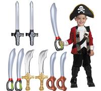 Confezione da 8 coltelli da pirata gonfiabili, spada da pirata, palloncini gonfiabili con spada da pirata per feste di cosplay di pirati, Halloween, decorazioni per feste a tema