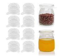 Confezione da 8 coperchi elasticizzati in silicone extra piccoli, 5,1 cm, riutilizzabili, per barattoli di yogurt, bottiglie di latte, lattine da 5,1 cm a 6,1 cm