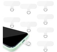 Confezione da 8 cordini universali per telefono, senza adesivo, adesivo di ricambio per cellulare, anti-smarrimento, anello in metallo da appendere per smartphone mobile di sicurezza da polso, ovale