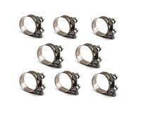 Confezione da 8 fascette stringitubo in acciaio inox 304 a vite senza fine, clip per tubi, dimensioni 17-19 mm