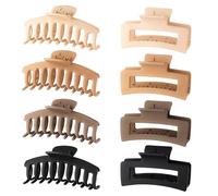 Confezione da 8 fermagli per capelli grandi da 10,4 cm, per donne sottili e spessi, capelli ricci anni '90, forti e dalla grande presa, opachi, con ganasce forti, per ragazze e signore