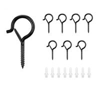 Confezione da 8 Ganci a Vite con Clip di Sicurezza Q-Hook I Ganci a Vite per Interni ed Esterni Possono Essere Utilizzati per Appendere Piante, Lampade, Tazze e Campanelli Eolici (M4-(50mm 8 pezzi))