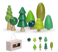 Confezione da 8 Giocattoli per Alberi in Legno per Bambini, Alberi di Dimensioni Assortite Decorazione Rustica per la Decorazione Domestica e l'Asilo Nido, Giocattoli Montessori per Ragazzi e Ragazze