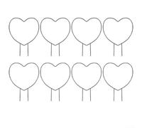 Confezione da 8 graticci da giardino per piante rampicanti con struttura in ferro per rose in vaso, edera, clematide nel cortile anteriore (a forma di cuore)