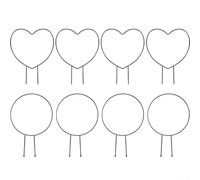Confezione da 8 graticci da giardino per piante rampicanti con struttura in ferro per rose in vaso, edera, clematide nel cortile anteriore (rotondo + a forma di cuore)