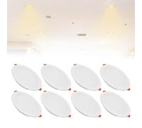 Confezione da 8 LED Rotondi da Incasso A Soffitto, Faretti UltraSottili con Scatola di Giunzione for Ufficio, Cucina, Corridoio(Neutral White,21w)