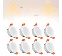 Confezione da 8 LED Rotondi da Incasso A Soffitto, Faretti UltraSottili con Scatola di Giunzione for Ufficio, Cucina, Corridoio(Warm White,5w)