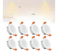 Confezione da 8 LED Rotondi da Incasso A Soffitto, Faretti UltraSottili con Scatola di Giunzione for Ufficio, Cucina, Corridoio(Neutral White,3w)