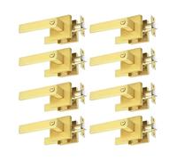 Confezione Da 8 Maniglie For Porte In Oro For La Privacy, For Camera Letto E Bagno, Robuste Serrature In Ottone Satinato Senza Chiave Con Design Interno Quadrato