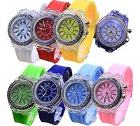 Confezione da 8 orologi da polso con luci a LED luminose, unisex, estivi