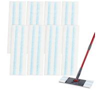 Confezione da 8 panni di ricambio compatibili con Vileda H2PrO lavapavimenti, in microfibra, 40,5 x 11,3 cm, per mocio piatto, lavabile in lavatrice e riutilizzabile, facile fissaggio, blu