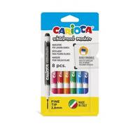 Confezione da 8 pennarelli per lavagna Carioca punta fine - asciugatura rapida - cancellabili facilmente - punta Ø 2,8 mm - colori assortiti