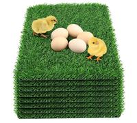 Confezione da 8 pezzi di artificiale, tappetini in erbosa 12x12 con supporto di drenaggio per la scatola di nidificazione del pollaio, toppe erbose per interni ed esterni per decorazioni fa