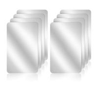 Confezione da 8 piastrelle acriliche a specchio, infrangibili, in plastica, autoadesive, con angoli arrotondati, pellicola protettiva su entrambi i lati, per fai da te, decorazione da parete della