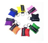 Confezione da 8 punti CPR Mask Keychain Ring Kit di emergenza Kit di soccorso scudo con barriera di respirazione valvola a senso unico per primo aiuto o formazione AED, adulto e infantile