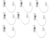 Confezione da 8 serrature per finestre resistenti, sicure e sicure, limitatori di sicurezza per finestre, con viti, cavo flessibile per porte e finestre, con chiavi, per la sicurezza di casa e ufficio