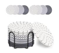 Confezione da 8 sottobicchieri con supporto, 4 colori, assorbenti, adatti per tipi di tazze, per decorare il soggiorno, regali di riscaldamento della casa