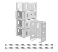 Confezione da 8 staffe per ringhiera in alluminio, staffe di sicurezza per pali in legno, connettore di fissaggio per pannelli con 80 viti per corrimano delle scale, recinzioni, binari per portici