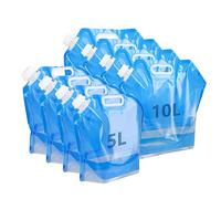 Confezione da 8 taniche d'Acqua, tanica d'Acqua Pieghevole 4x5L+4x10L, tanica d'Acqua Flessibile con Coperchio ermetico e Maniglia per Il Trasporto, tanica d'Acqua Potabile Riutilizzabile Senza BPA