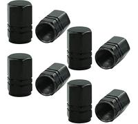 Confezione da 8 tappi valvola pneumatici, tappi in plastica con cerchio di tenuta per SUV, moto, camion, bici, nero