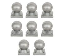Confezione da 8 terminali zincati a sfera, tappi decorativi per pali da giardino da 100 x 100 mm, accessori per esterni resistenti alla ruggine, eleganti decorazioni per pali di recinzione
