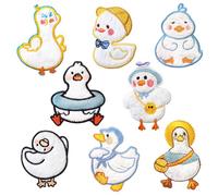 Confezione da 8 Toppe Termoadesive Toppe A Forma di Anatra per Bambini Ricamate Bambini Toppa Termoadesiva per Tessuti Per Coprire Strappi O Buchi