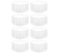 Confezione da 8 Tovaglie Circolari Bianche, Tovaglie in Fibra di Poliestere 305 cm, Tovaglia Riutilizzabile Resistente a Macchie e Rughe, Rotonde Tovaglia per Banchetti Nozze