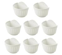 Confezione da 8 vasi da parete in resina da appendere alla parete verticale da giardino, da appendere alla finestra, per interni ed esterni, per cucina, erbe, tralicci, arredamento moderno bianco…