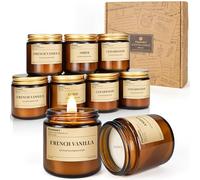 Confezione da 9 candele di soia profumate per la casa, (vaniglia/ambra/legno di cedro) di lunga durata, 270 ore, candele profumate naturali, regalo per donne e uomini, compleanno, festa della mamma