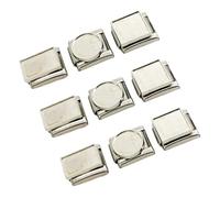 Confezione da 9 connettori modulari italiani vuoti in acciaio inox, accessori per gioielli, adatti per gli appassionati di riparazione della catena