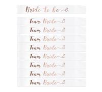 Confezione da 9 fasce satinate per damigella d'onore, decorazione per matrimonio, addio al nubilato, addio al nubilato, squadra, sposa, damigella d'onore, fasce satinate, Set tre, Taglia unica