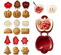 Confezione da 9 mini stampi natalizi per torte, kit facile da preparare a | Stampi per torte fai da te a forma di piccola mano, stampi per mini impasti per torte tascabili di Halloween
