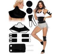 Confezione da 9 pezzi di olio di ricino per ricino, confezione organica riutilizzabile con cinghie regolabili per collo, spalle, petto, vita, ginocchia e piedi, confezione di olio di ricino da donna