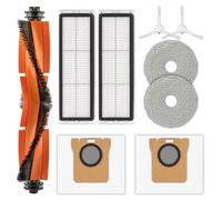 Confezione da 9 pezzi di ricambio compatibili con XiaomiX20+ X20 Plus 1S S20 plus S20+ X10+ X20 Pro Robot Vacuum, 1 spazzola a rullo, 2 spazzole laterali, 2 sacchetti per la polvere, 2 filtri HEPA