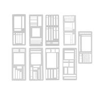 Confezione da 9 stencil planner acrilico versatile con diversi disegni progettati per una gestione efficiente del tempo di gestione dei tempi, modelli di pianificazione