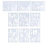 Confezione da 9 stencil riutilizzabili per disegni genitori-figli, per amanti, bambini, donne, uomini, studenti, regali, modelli di disegno riutilizzabili per bambini, adolescenti, adulti, artisti
