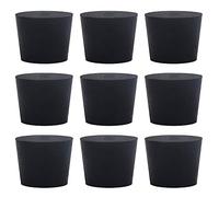 Confezione da 9 tappi in gomma solida, dimensioni 6 - 33 mm x 25 mm - 28 mm di lunghezza - spina nera