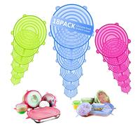 Confezione da coperchi in silicone 6 dimensioni elasticizzate, sicuri per alimenti, per soddisfare la maggior parte dei contenitori