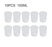 Confezione da dieci contenitori graduati in plastica trasparente, ogni tazza graduata contiene fino a 100 ml, perfetti per varie applicazioni