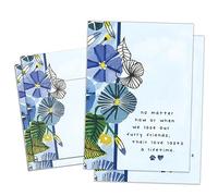 Confezione da due biglietti di auguri senza albero, con buste abbinate, ecologiche, realizzate negli Stati Uniti, 100% carta riciclata, 12,7 x 17,8 cm, con pelosi amici amano la simpatia (GT19782)