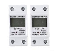 Confezione da due contatori di energia DDS1108 con display LCD e retroilluminazione, per misurazione della potenza CA