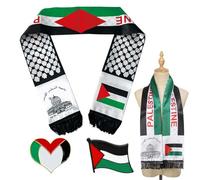 Confezione da due sciarpe con bandiera palestinese sciarpe in raso bifacciali bandiera palestinese foulard palestinesi adatti per matrimoni e regali di festa per uomini e donne