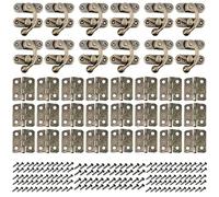 Confezione da Fermagli Antichi,36 PCS Chiusure a Gancio Antiche Cerniere Antiche in Ferro Chiusure con Ganci a Scatto retrò Cardini Piccoli per Armadi in Legno e Scatole di Gioielli