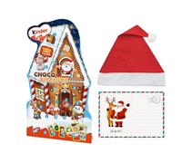 Confezione da Kinder Biscuits Calendario dell'Avvento con Cioccolatini + Cartolina di Natale + Cappello di Babbo Natale, Edizione Speciale di Natale